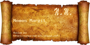 Nemes Margit névjegykártya